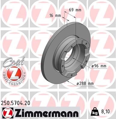 Ford Transit Custom V362 Arka Fren Diski 2.2TDCI ZIMMERMANN