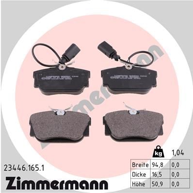 Ford Galaxy Arka Disk Balata ZIMMERMANN