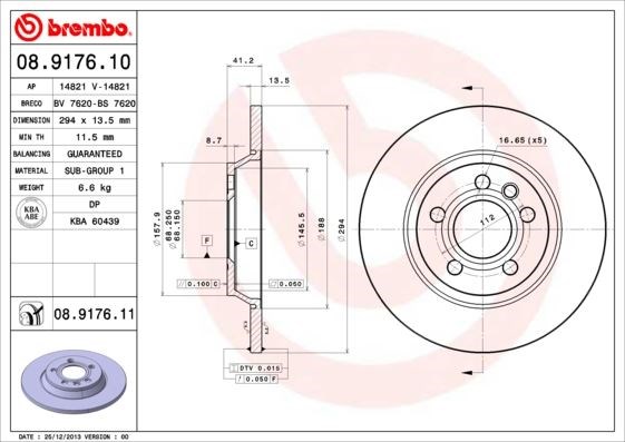 Ford Arka Fren Diski UV Coated BREMBO