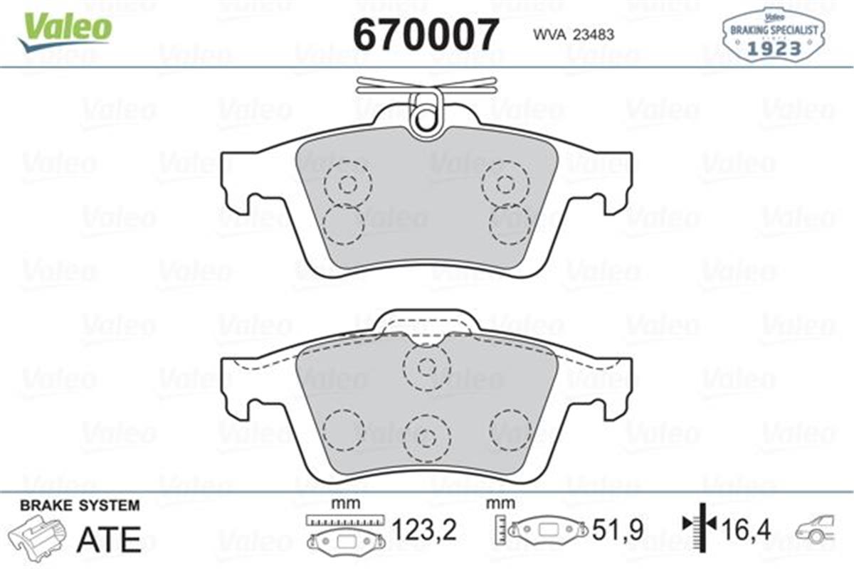 Ford Focus 2 Cmax (03>) Connect (02>) Arka Balata 3M512m008ac-440601689R-9319262