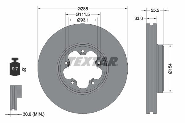 Ford Transit Custom V362 Ön Fren Diski Aynası [Arka Tek Teker] TEXTAR