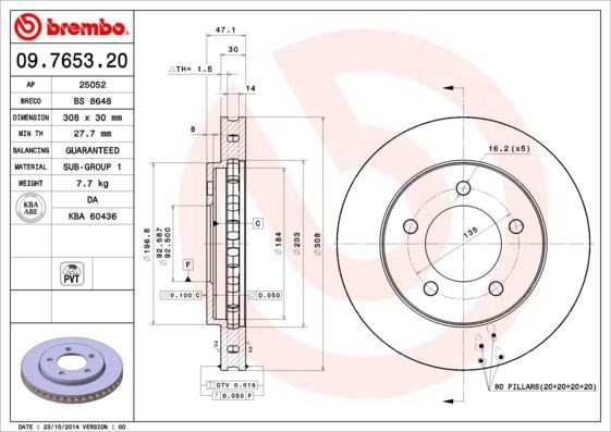 Ford Ön Fren Diski Standard BREMBO