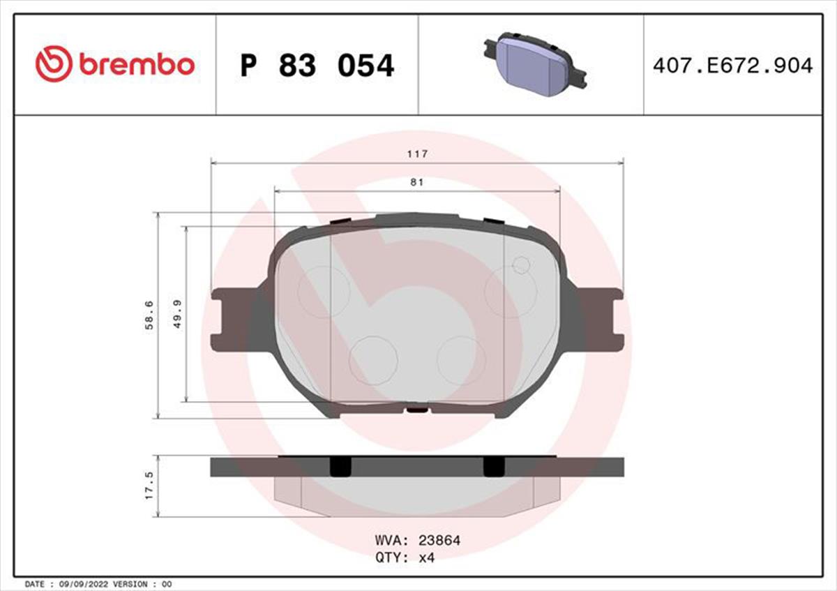 Fren Balatası On  Toyota: Corolla Verso 1.8/2.0D 01-04  Low-Met