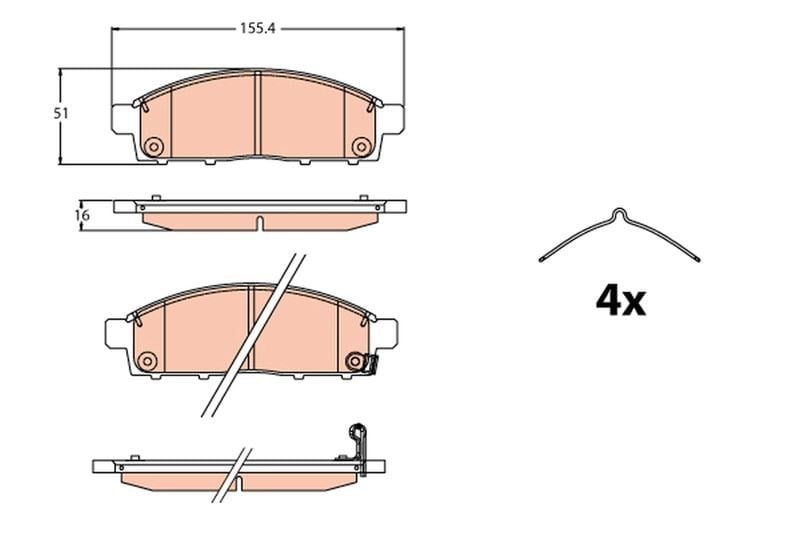 Fiat Fullback Mitsubishi L200 Ön Fren Balata Telli Tip TRW