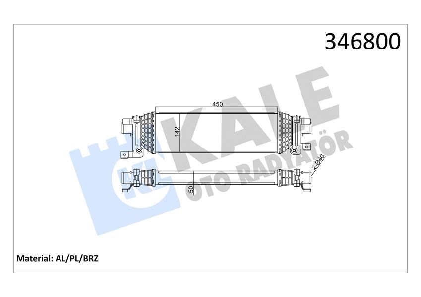 Ford Fusion Turbo Radyatörü Intercooler KALE-RADYATOR
