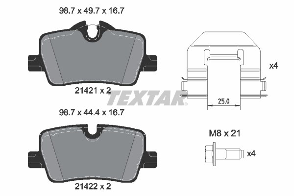BMW G20 G21 G28 G22 G23 G26 Arka Fren Balatası TEXTAR