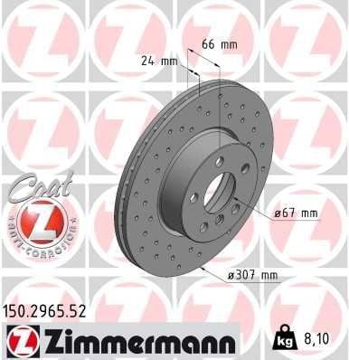 BMW G42 G20 G21 G28 G22 G23 G26 Ön Delikli Fren Diski ZIMMERMANN