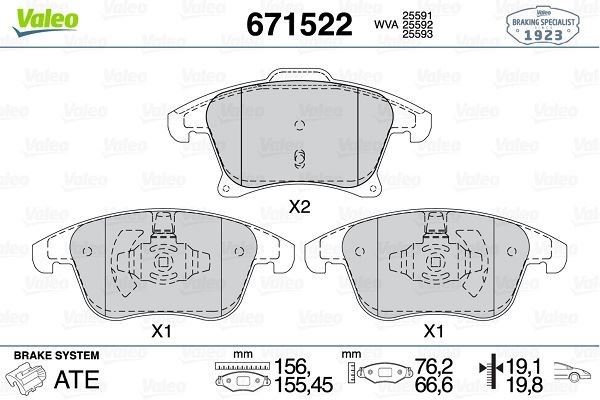 Ford Galaxy S-Max Mondeo IV Ön Fren Balatası 16 Jant VALEO