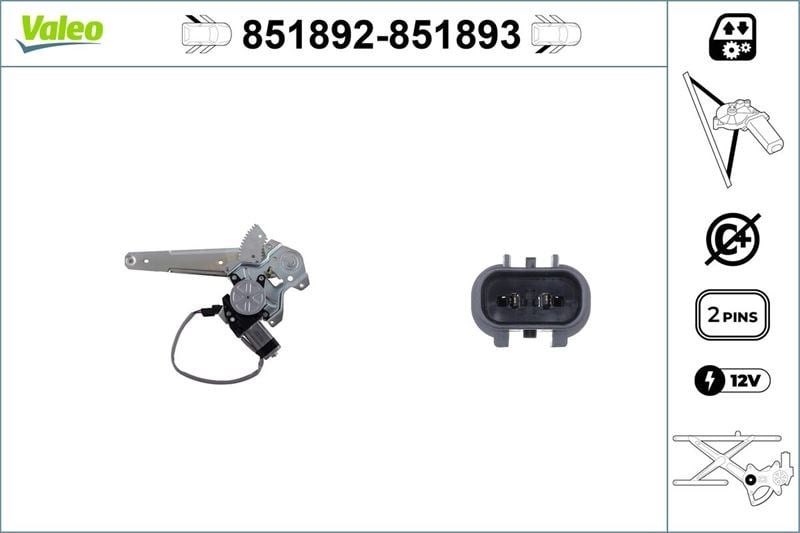 Hyundai Getz Arka Sol Cam Mekanizması VALEO