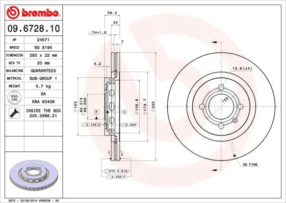 Volkswagen Golf Passat Seat Cordoba Ibiza Toledo Ön Fren Aynası BREMBO