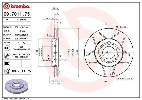 VW Golf 4 Polo Bora Seat Leon Toledo 2 Ibiza 4 5 Audi A3 Ön Fren Aynası... BREMBO