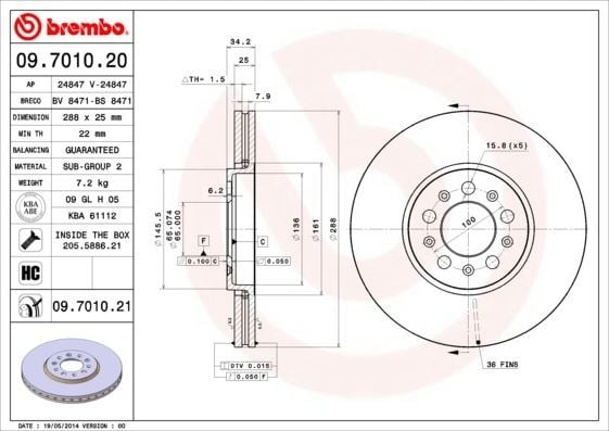 VW Golf 4 5 Polo Bora Skoda Octavia Fabia Seat Ibiza Ön Fren Aynası Havalı... BREMBO
