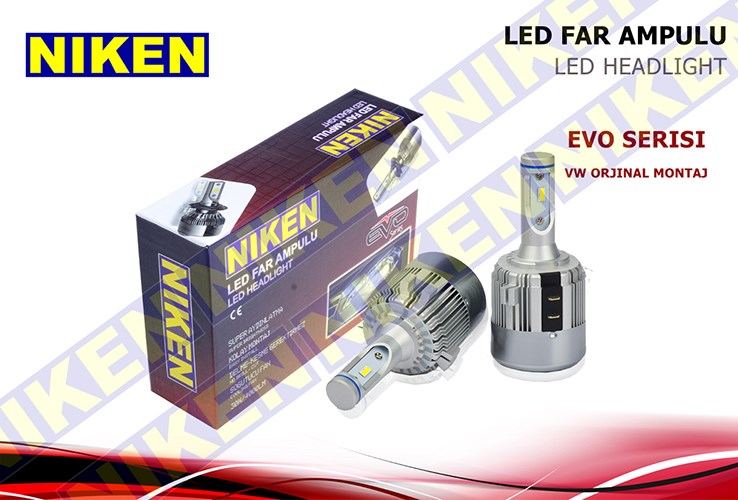 Ampül 12V H7 LED Xenon Set VW Golf IV-Polo Orj. Montaj Evo Serisi NIKEN