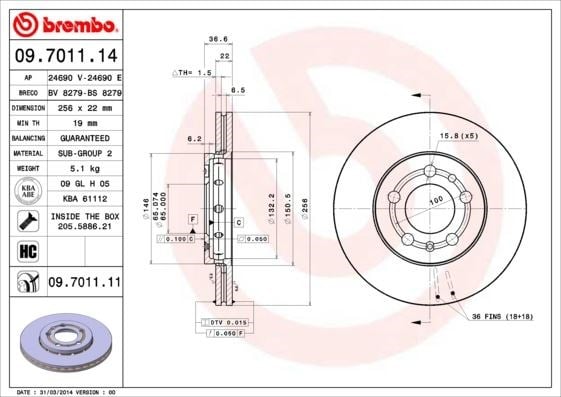 VW Golf 4 Polo Bora Seat Leon Toledo 2 Ibiza 4 5 Audi A3 Ön Fren Aynası... BREMBO