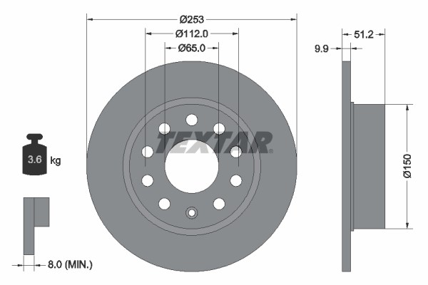 Volkswagen Golf 5 Golf 6 Jetta Caddy Audi A3 Seat Leon Arka Fren Diski TEXTAR