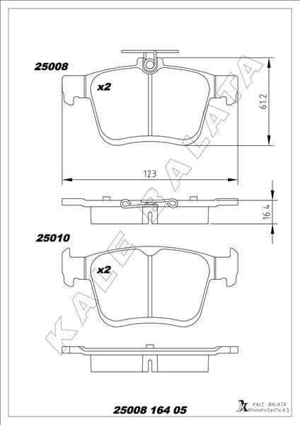 Volkswagen Golf VII Arka Fren Balatası KALE-BALATA