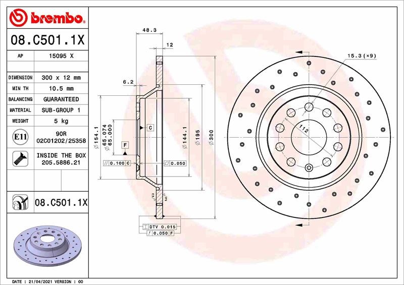 Volkswagen Golf 7 Arteon Passat B8 Tiguan Skoda Kodiaq Superb 3 Seat Tarraco... BREMBO
