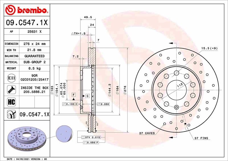 Volkswagen Golf 7 Ön Fren Aynası BREMBO