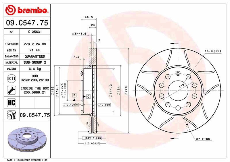 Volkswagen Golf 7 Ön Fren Aynası BREMBO
