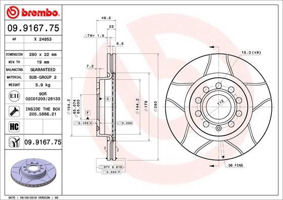 Volkswagen Golf 5 Ön Fren Aynası BREMBO