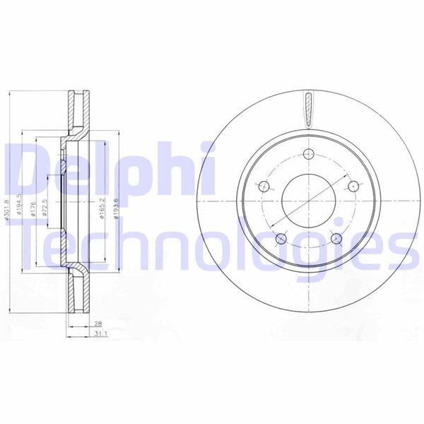 Chrysler Grand Voyager Ön Fren Diski Delikli DELPHI