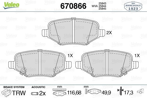 Chrysler Grand Voyager Arka Disk Fren Balatası VALEO