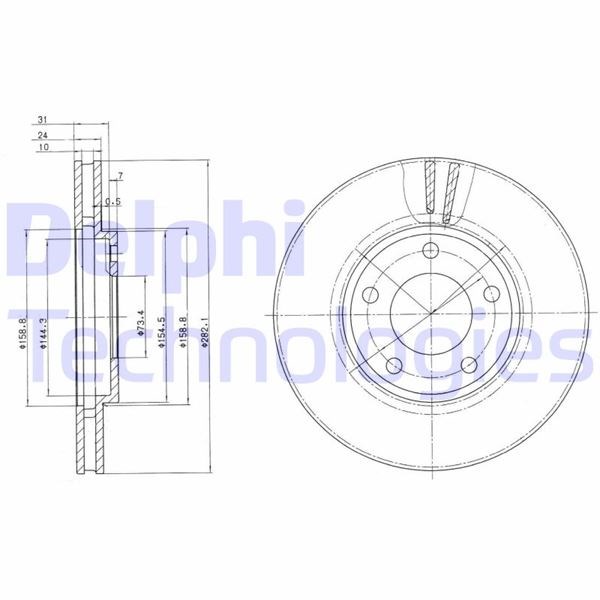 Chrysler Grand Voyager Voyager Ön Fren Diski Delikli DELPHI