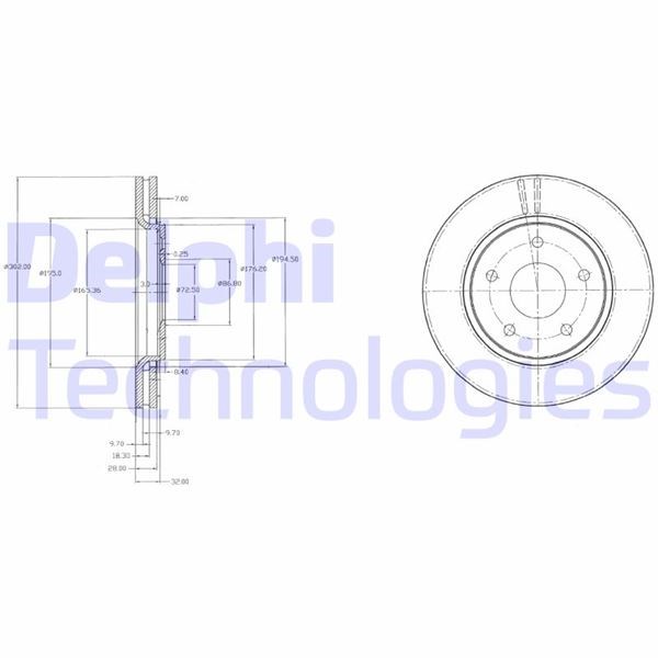 Chrysler Grand Voyager Ön Fren Diski Çiftli Paket Delikli DELPHI