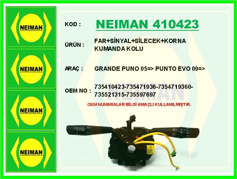 Fiat Grande Punto Punto Evo Far Sinyal Silecek Kumanda Kolu 36 Pin BESCHER