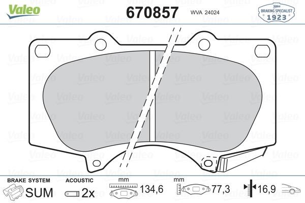 Toyota Hilux Land Cruiser Prado Mitsubishi Pajero Ön Fren Balatası VALEO