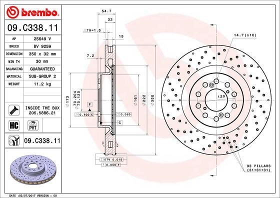 Honda Ön Fren Diski UV Coated BREMBO
