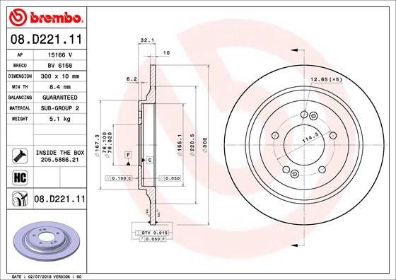 Hyundai Arka Fren Diski UV Kaplamalı BREMBO