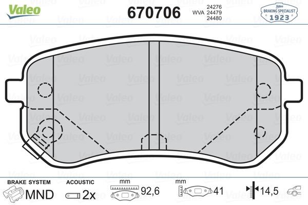 Hyundai i10 Kia Picanto Arka Fren Balatası Aşınma İkaz Soketli VALEO