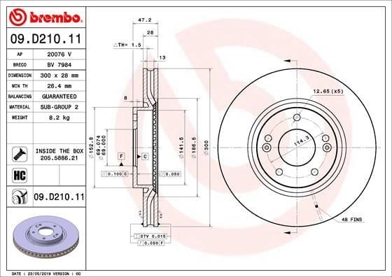 Hyundai i30 Ön Fren Diski Hava Kanallı Kaplamalı BREMBO