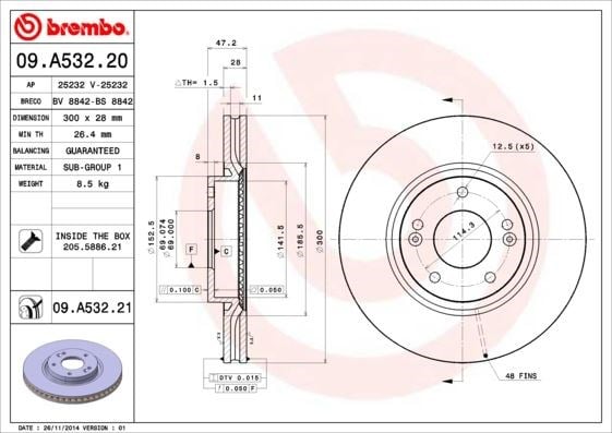 Hyundai i30 Kia Ceed Ön Fren Diski Hava Kanallı BREMBO