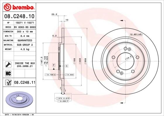 Hyundai i40 Arka Fren Diski Kaplamalı 17-18 Jant BREMBO
