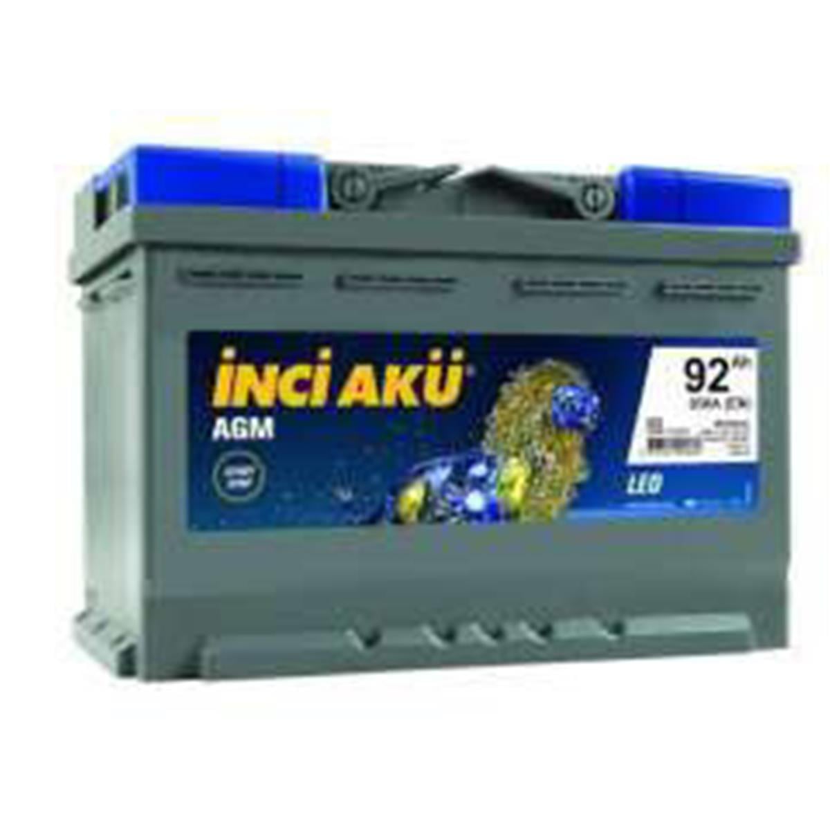 İnci Akü 12V 95Ah 850 En L5 Start-Stop Agm Leo 352*175*190