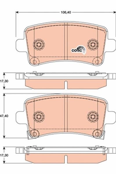 Opel Insignia A Saab 9.5 Chevrolet Malibu Arka Fren Balatası [16 İnç Jant] TRW