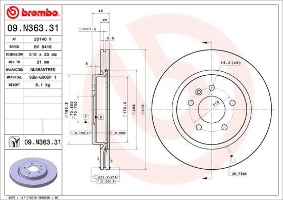 Buick SGM Regal GS Fren Diski BREMBO