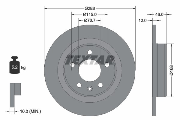 Opel Insignia B Arka Fren Diski TEXTAR