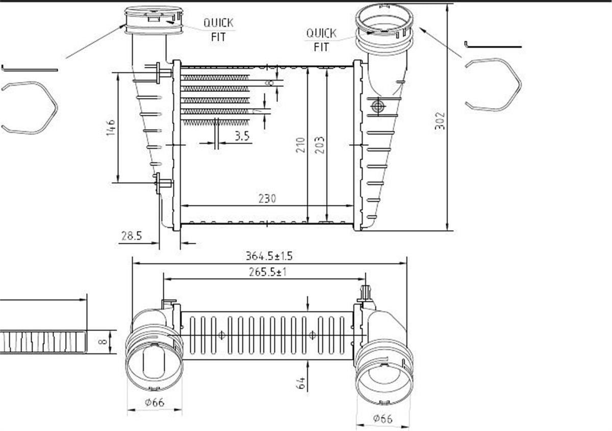 Intercooler Radyatoru Vw Passat 97-05  Skoda Superb 02-08 Avb-Avf