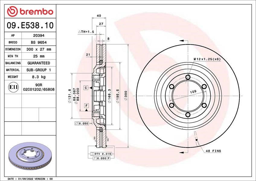Isuzu D-Max II Fren Diski BREMBO