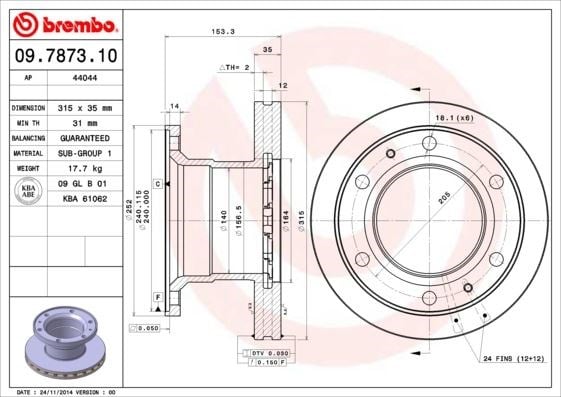 Iveco 315 F Fren Diski BREMBO