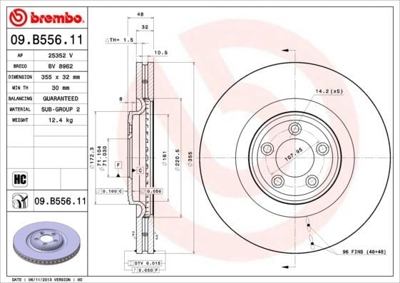 Jaguar XJ X351 Ön Fren Diski BREMBO