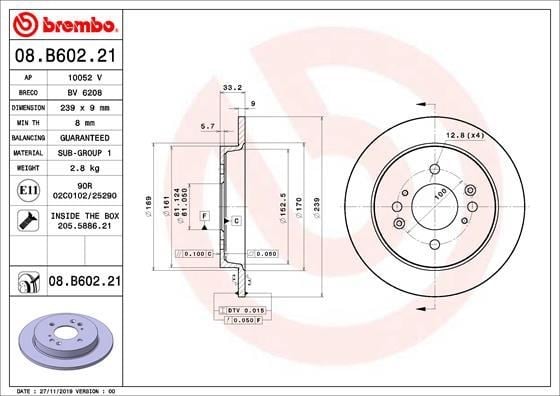 Honda Jazz Arka Fren Diski Dolu Tip Kaplamalı BREMBO