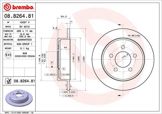 Jeep Arka Fren Diski UV Kaplamalı BREMBO