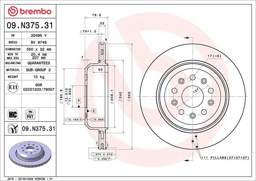 Jeep Gladiator Wrangler IV Fren Diski BREMBO