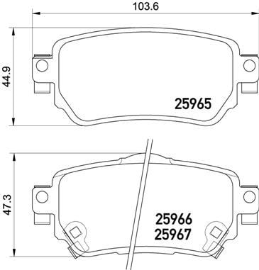 Renault Kadjar Koleos II Arka Fren Balatası BREMBO