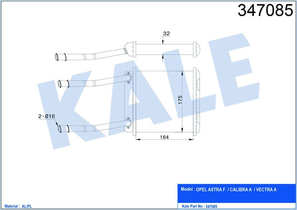 Kalorifer Radyatörü Astra F-Calıbra A-Vectra A Borulu Klimasız 175X188x48