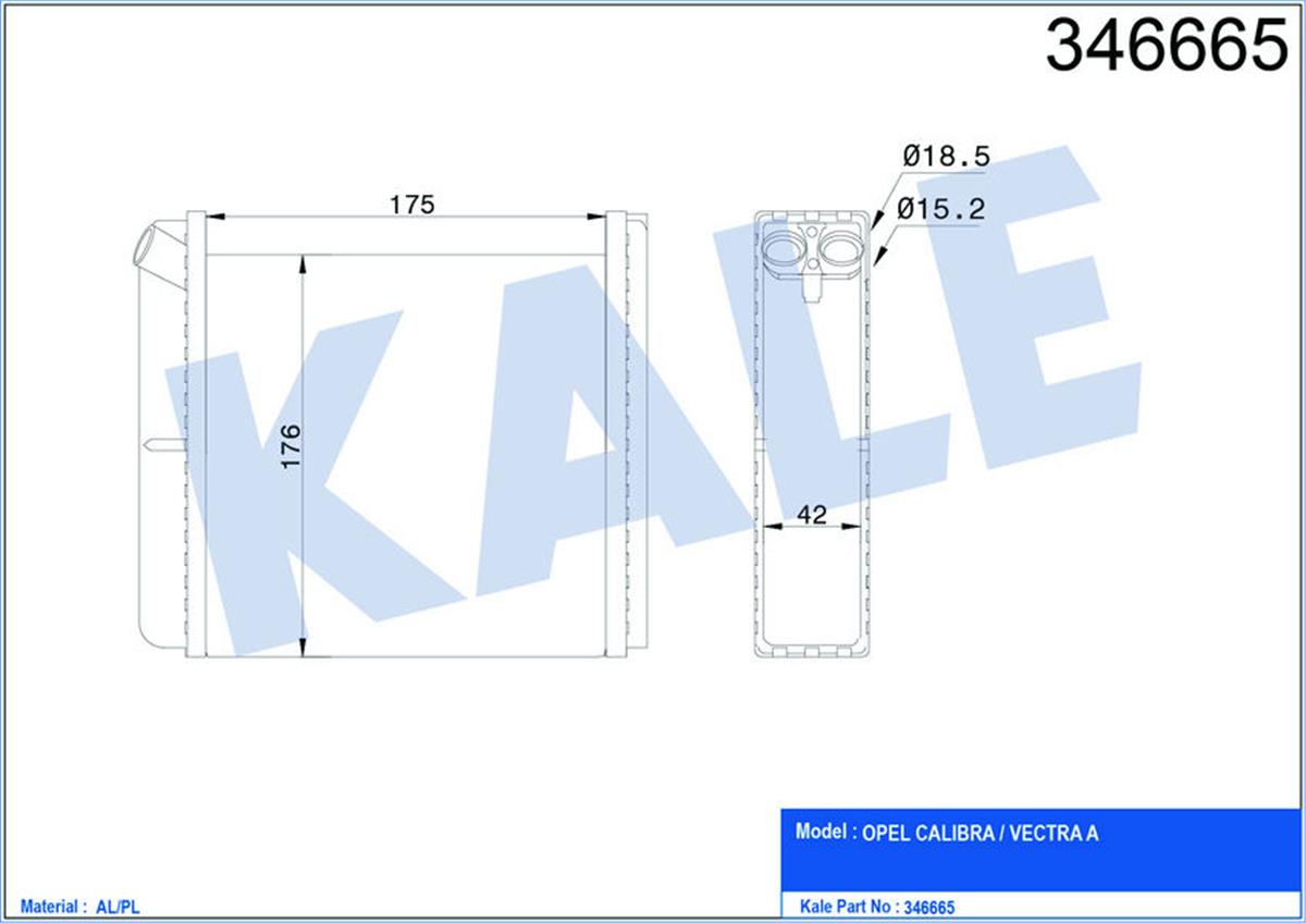 Kalorifer Radyatörü Astra F-Calıbra A-Vectra A 175X195x40